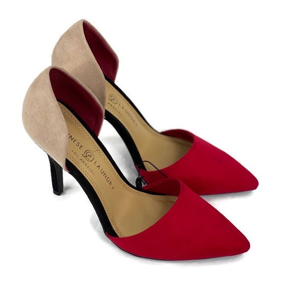 Chinese Laundry Shoes - Chinese Laundry Colorblock Suede Heels Size 8.5M